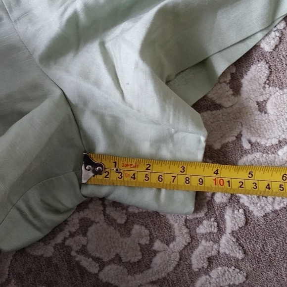 Topshop riviera‎ ruffle frill romper mint green linen belt retro size 8 - Picture 11 of 11